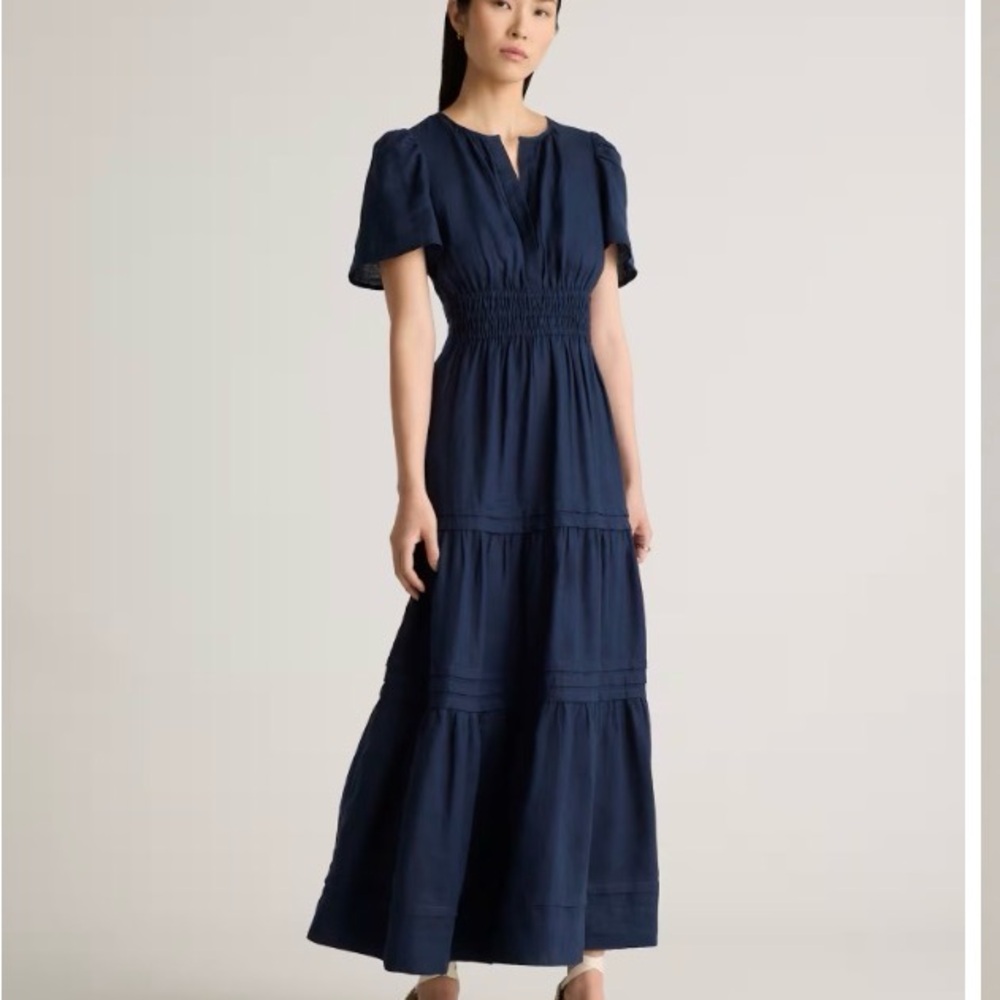 NWT!Quince Navy Blue Maxi Dress 100% Organic Cotton